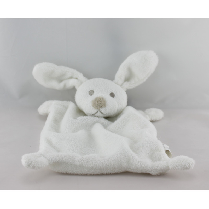 Doudou plat lapin blanc GRAIN DE BLE