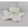 Doudou plat chat blanc rose SUCRE D'ORGE