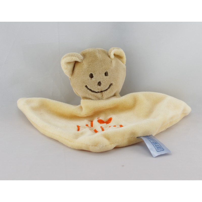 Doudou plat ours jaune j'aime Papa BABY BLUE