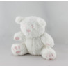 Doudou ours blanc rose AUCHAN