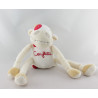 Doudou vache blanche beige rouge Confetti AMTOYS