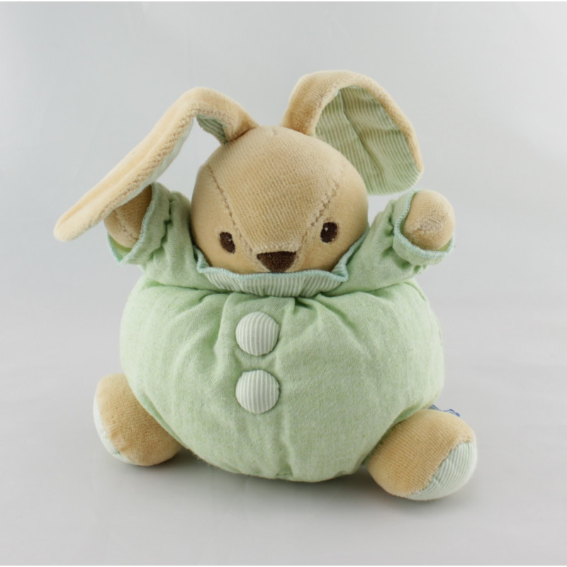 Doudou boule lapin vert NOUNOURS