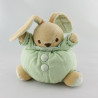 Doudou boule lapin vert NOUNOURS