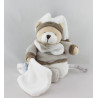 Doudou et compagnie ours blanc beige marron mouchoir Graines de doudou