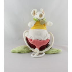 Doudou et compagnie musical souris dans une fleur rose bordeaux