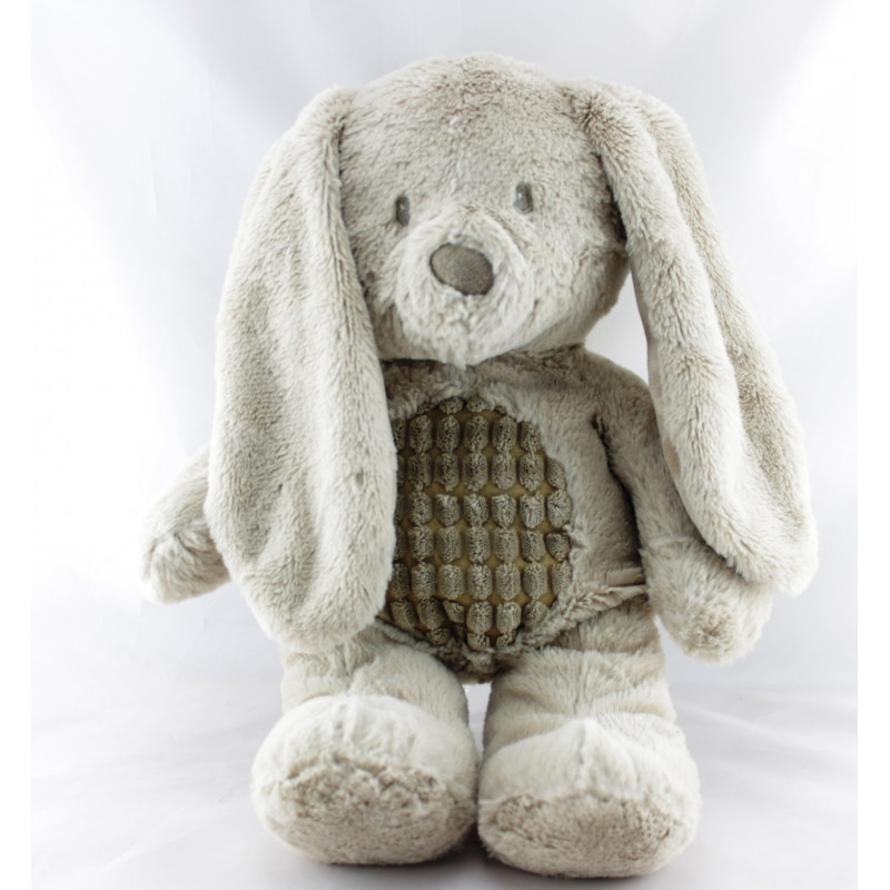 Doudou lapin beige marron TEX
