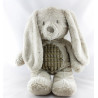 Doudou lapin beige marron TEX