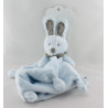 Doudou plat lapin bleu foulard gris NICOTOY