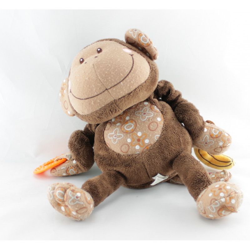 Doudou musical singe marron Basile LILLIPUTIENS