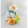 Doudou chat blanc bleu vert orange The Best  KIMBALOO