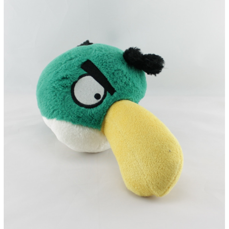 Peluche oiseau ANGRY BIRDS vert et blanc
