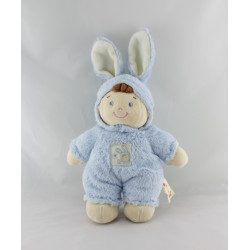 Doudou garçon déguisé en lapin bleu NICOTOY