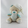 Doudou ours beige blanc bleu étoile SUCRE D'ORGE