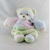 Doudou musical ours jaune rose bleu vert TAKINOU