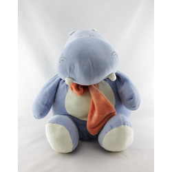 Doudou hippopotame bleu écharpe orange PARTNER JOUET