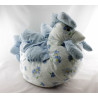Doudou range pyjama poule tissu bleu fleurs NOUNOURS