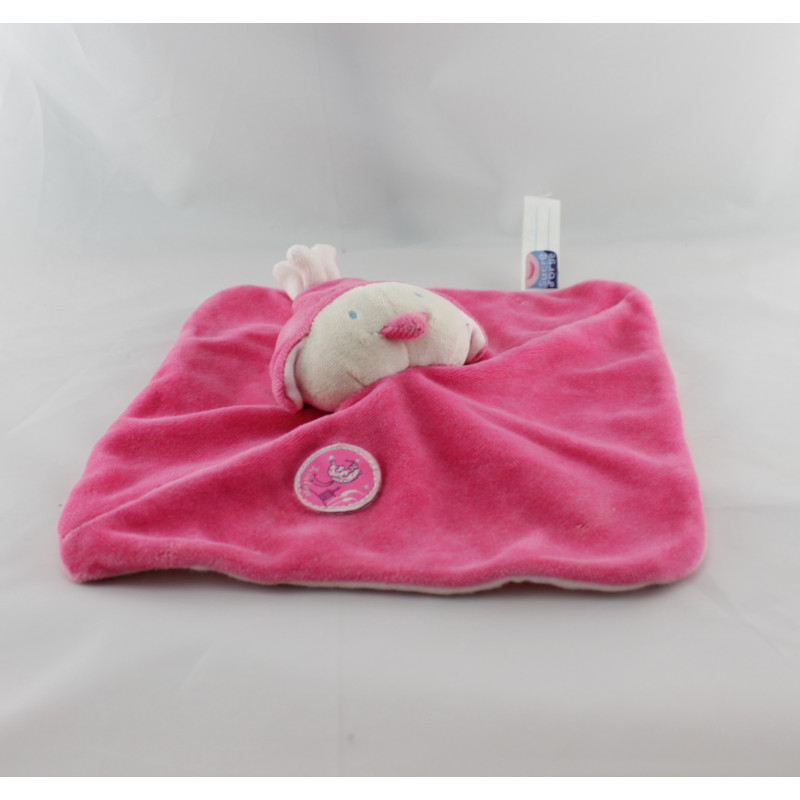 Doudou  plat oiseau rose SUCRE D'ORGE