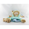 Doudou et compagnie Les Bouilles chien plat bleu vert marron
