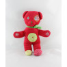 Doudou ours blanc écru coeur rouge NICOTOY