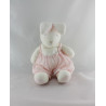 Doudou lapin blanc salopette rose TARTINE ET CHOCOLAT