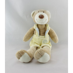 Doudou ours beige salopette jaune ANNA CLUB PLUSH