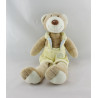 Doudou ours beige salopette jaune ANNA CLUB PLUSH