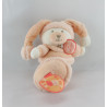Doudou et compagnie hochet ours orange Douceur Macaron