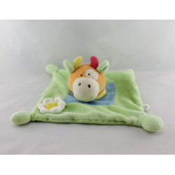 Doudou plat vache verte orange fleur MAXITA