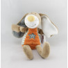 Doudou lapin marron orange Bengy