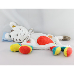 Doudou plat zébre blanc rouge bleu jaune KIABI SIMBA TOYS