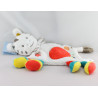 Doudou plat zébre blanc rouge bleu jaune KIABI SIMBA TOYS