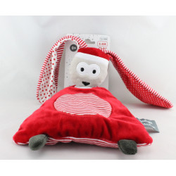 Doudou semi plat lapin rouge rayé ORCHESTRA PREMAMAN