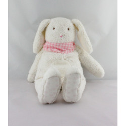 Doudou  lapin blanc écharpe rose Corolle 