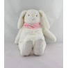 Doudou  lapin blanc écharpe rose Corolle 