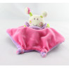 Doudou plat reversible papillon hérisson rose mauve NOUNOURS