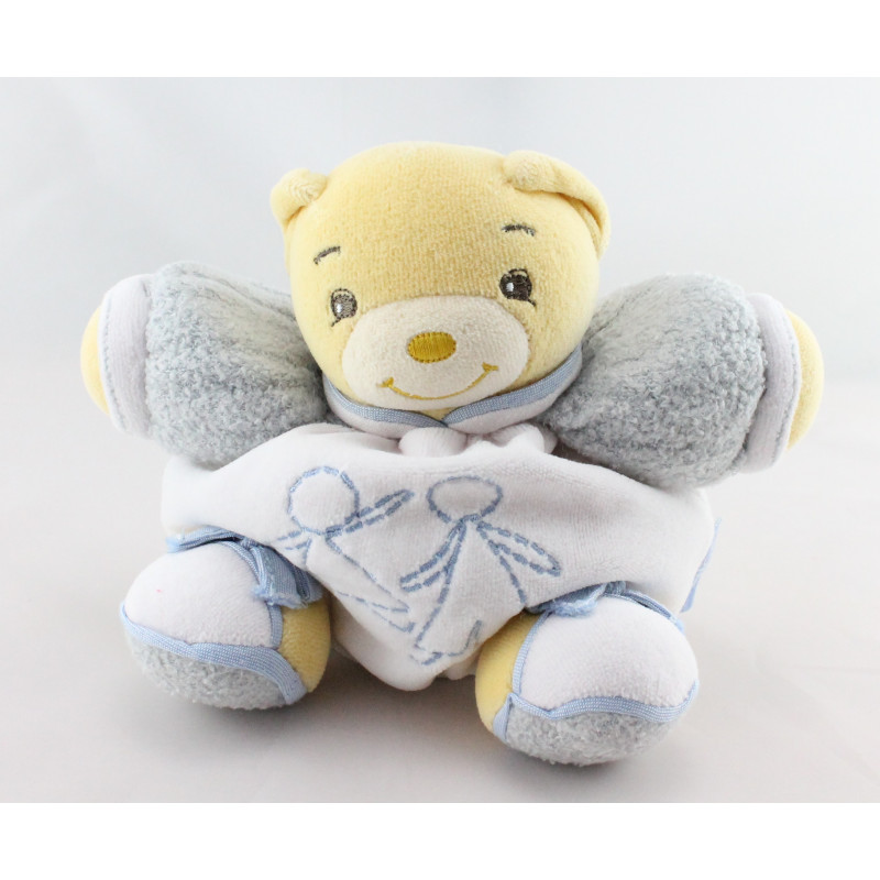 Doudou patapouf ours bleu blue laine enfant KALOO