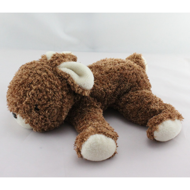Doudou lapin marron couché NOUNOURS 