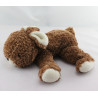 Doudou lapin marron couché NOUNOURS 