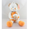 Doudou musical ours blanc orange oiseau NICOTOY
