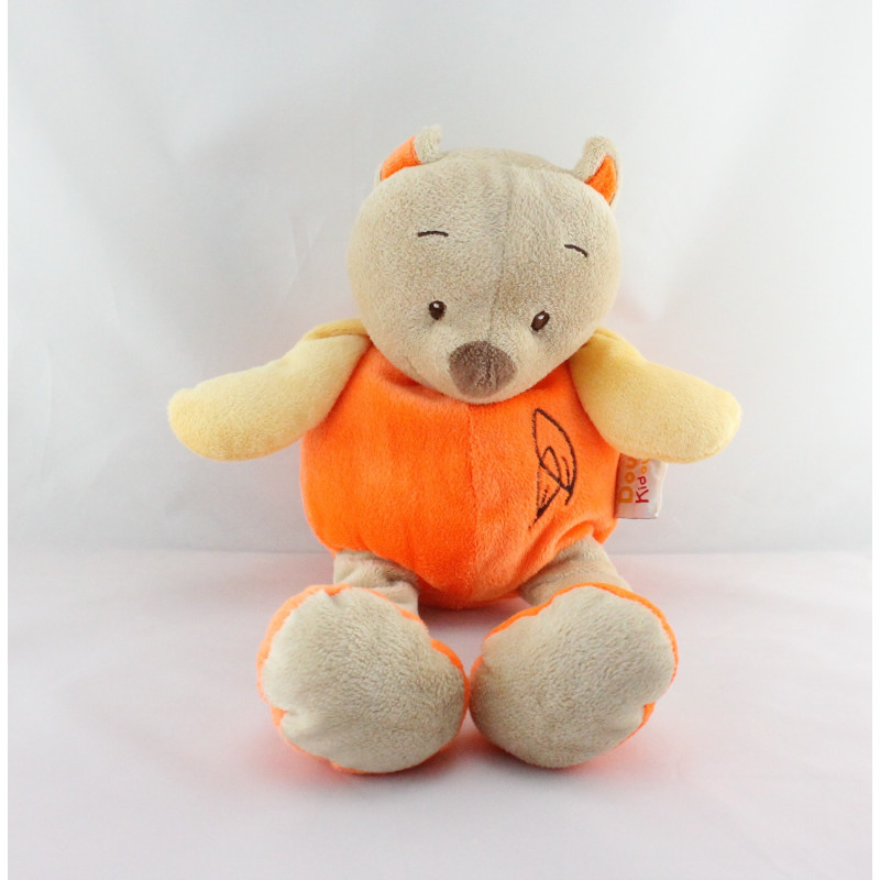 Doudou chat renard beige orange DOUKIDOU