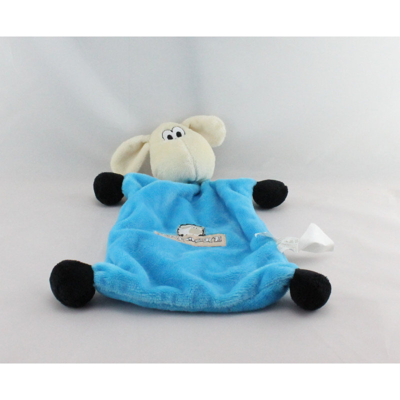 Doudou plat mouton bleu BRIOCHE