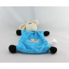 Doudou plat mouton bleu BRIOCHE
