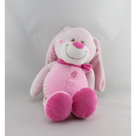 Doudou lapin rose coccinnelle NICOTOY