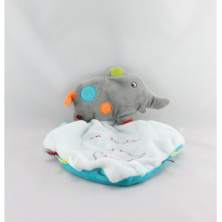 Doudou plat éléphant gris bleu Mon Doudou NICOTOY