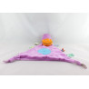 Doudou plat hippopotame rose étiquettes BABA TOYS