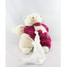 Doudou musical ours rose beige blanc poche CMP