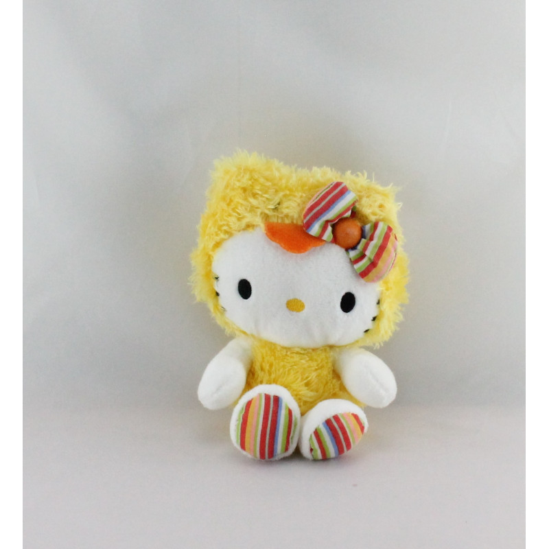 Doudou chat HELLO KITTY poussin jaune