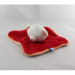 Doudou plat rouge ours SUCRE D'ORGE 