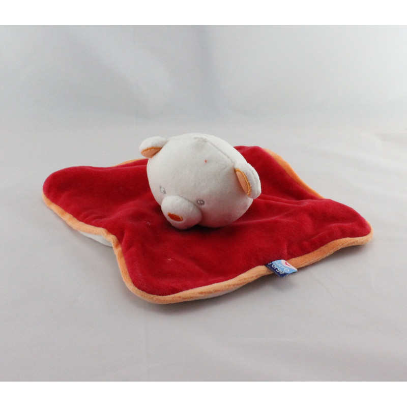 Doudou plat rouge ours SUCRE D'ORGE 
