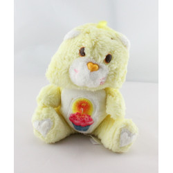 Ancienne Peluche Bisounours jaune Grosgâteau CARE BEARS 